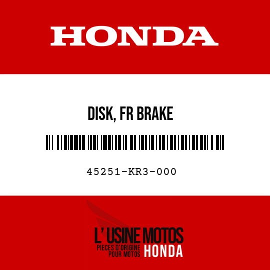image de 45251-KR3-000 DISK, FR BRAKE