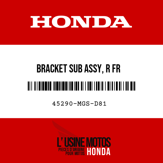 image de 45290-MGS-D81 BRACKET SUB ASSY, R FR