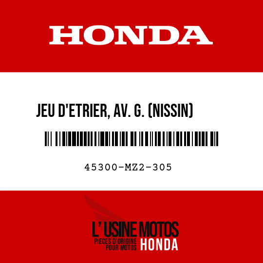 image de 45300-MZ2-305 JEU D'ETRIER, AV. G. (NISSIN)
