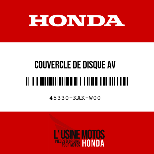 image de 45330-KAK-W00 COUVERCLE DE DISQUE AV