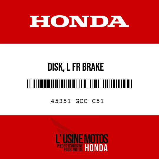 image de 45351-GCC-C51 DISK, L FR BRAKE