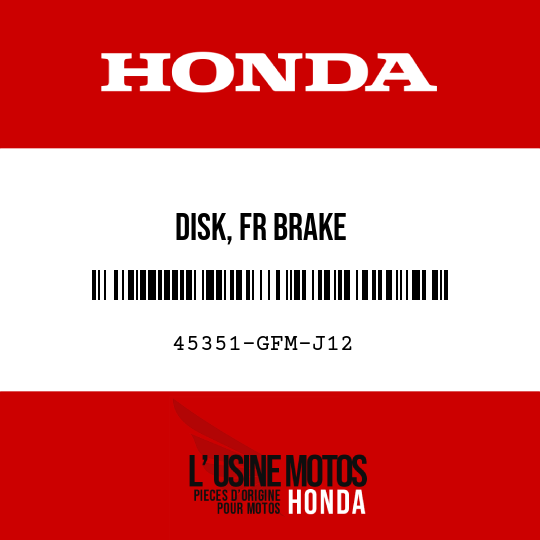 image de 45351-GFM-J12 DISK, FR BRAKE