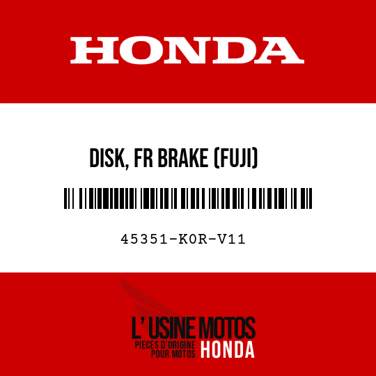 image de 45351-K0R-V11 DISK, FR BRAKE (FUJI)