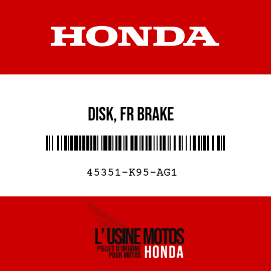 image de 45351-K95-AG1 DISK, FR BRAKE