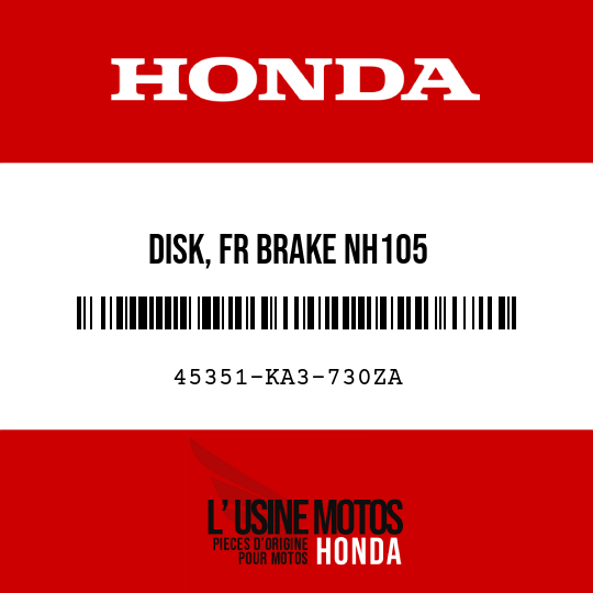 image de 45351-KA3-730ZA DISK, FR BRAKE NH105 