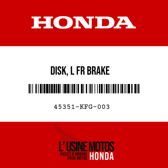 image de 45351-KFG-003 DISK, L FR BRAKE