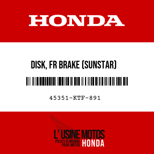image de 45351-KTF-891 DISK, FR BRAKE (SUNSTAR)