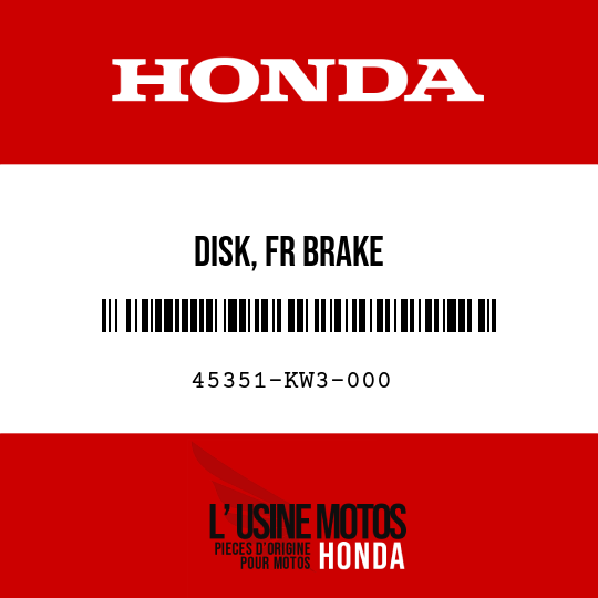 image de 45351-KW3-000 DISK, FR BRAKE