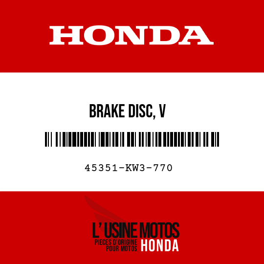 image de 45351-KW3-770 BRAKE DISC, V