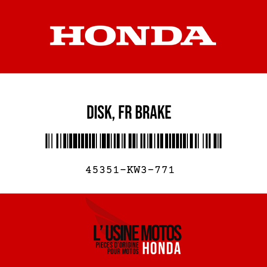 image de 45351-KW3-771 DISK, FR BRAKE