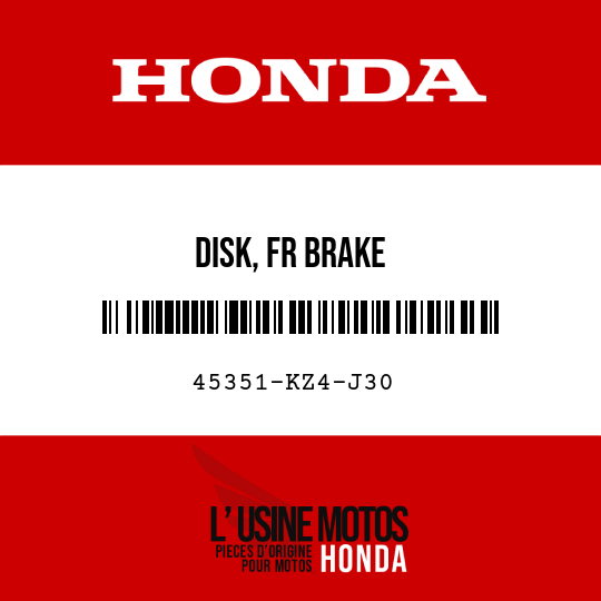 image de 45351-KZ4-J30 DISK, FR BRAKE