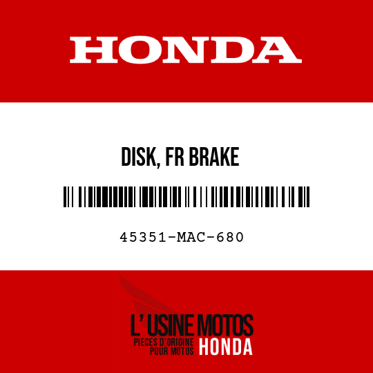 image de 45351-MAC-680 DISK, FR BRAKE