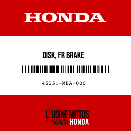 image de 45351-MBA-000 DISK, FR BRAKE