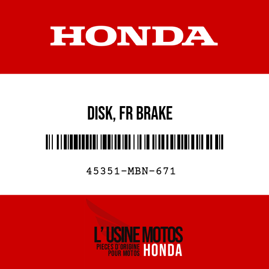 image de 45351-MBN-671 DISK, FR BRAKE