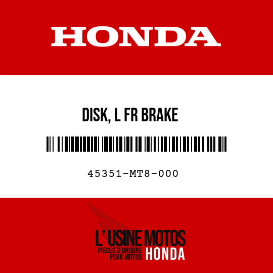 image de 45351-MT8-000 DISK, L FR BRAKE