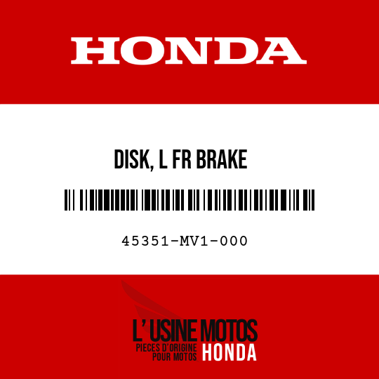 image de 45351-MV1-000 DISK, L FR BRAKE