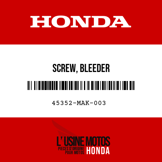 image de 45352-MAK-003 SCREW, BLEEDER