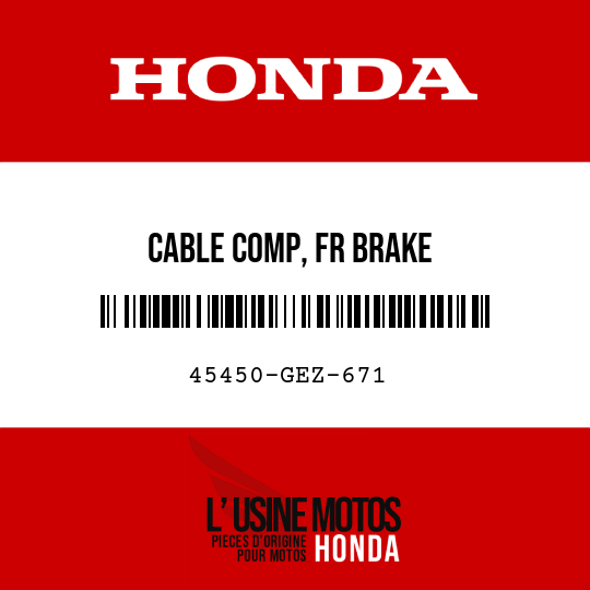 image de 45450-GEZ-671 CABLE COMP, FR BRAKE
