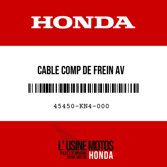 image de 45450-KN4-000 CABLE COMP DE FREIN AV