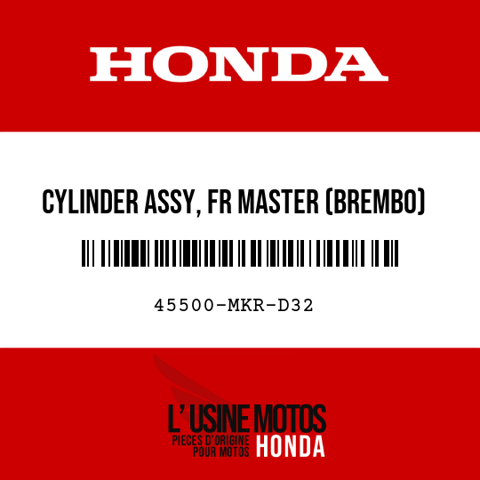 image de 45500-MKR-D32 CYLINDER ASSY, FR MASTER (BREMBO)