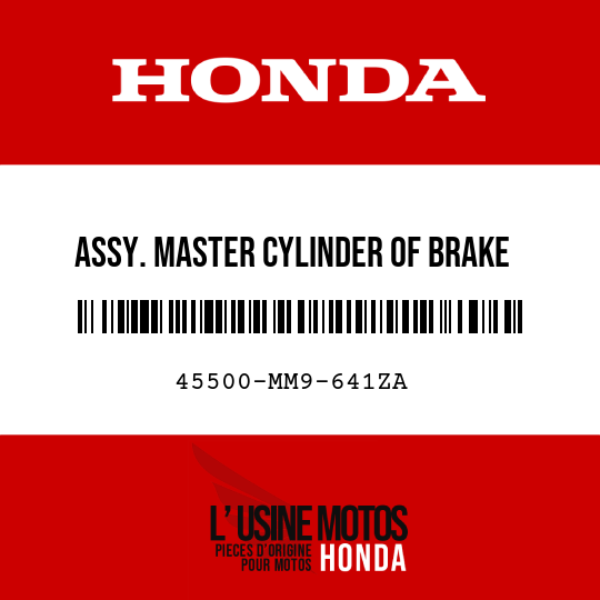 image de 45500-MM9-641ZA ASSY. MASTER CYLINDER OF BRAKE FRONT NH138