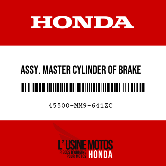 image de 45500-MM9-641ZC ASSY. MASTER CYLINDER OF BRAKE FRONT YR154