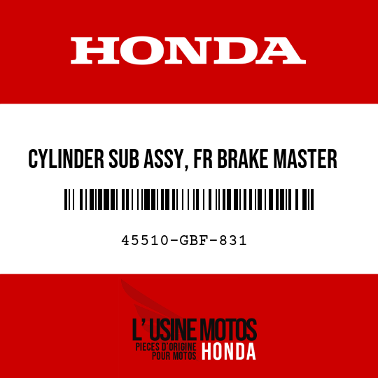 image de 45510-GBF-831 CYLINDER SUB ASSY, FR BRAKE MASTER (NISSIN)