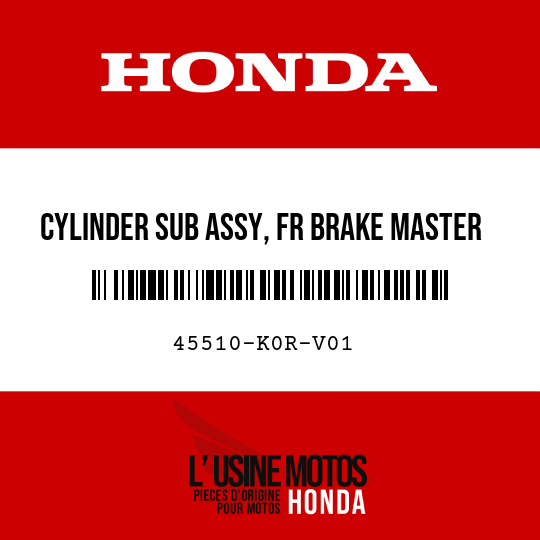 image de 45510-K0R-V01 CYLINDER SUB ASSY, FR BRAKE MASTER