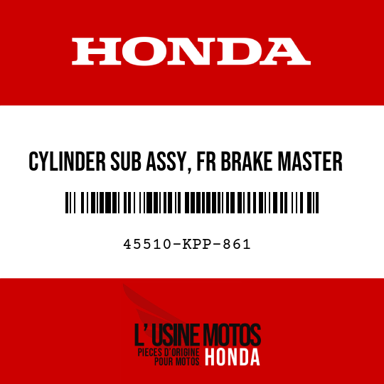 image de 45510-KPP-861 CYLINDER SUB ASSY, FR BRAKE MASTER