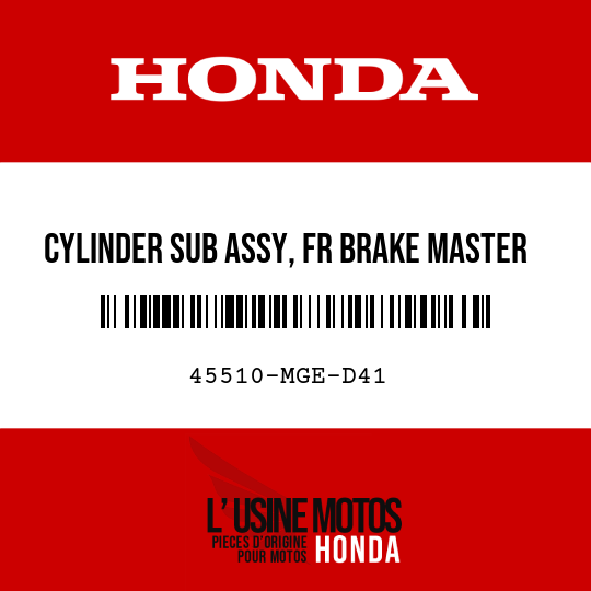 image de 45510-MGE-D41 CYLINDER SUB ASSY, FR BRAKE MASTER
