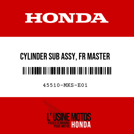 image de 45510-MKS-E01 CYLINDER SUB ASSY, FR MASTER