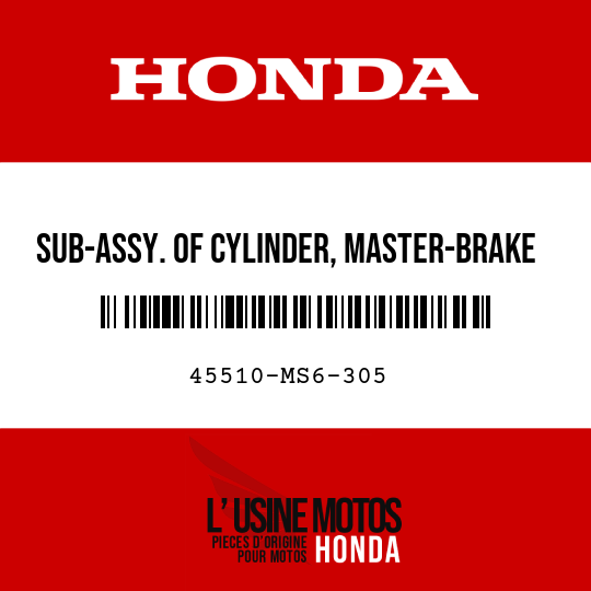 image de 45510-MS6-305 SUB-ASSY. OF CYLINDER, MASTER-BRAKE FRONT (NISSIN)