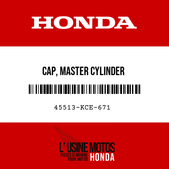 image de 45513-KCE-671 CAP, MASTER CYLINDER