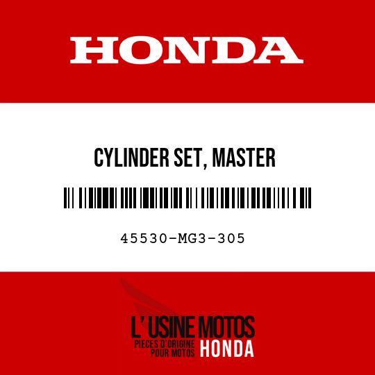 image de 45530-MG3-305 CYLINDER SET, MASTER