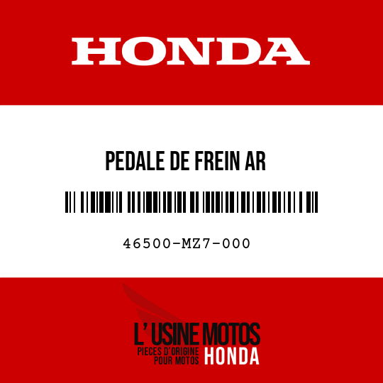 image de 46500-MZ7-000 PEDALE DE FREIN AR