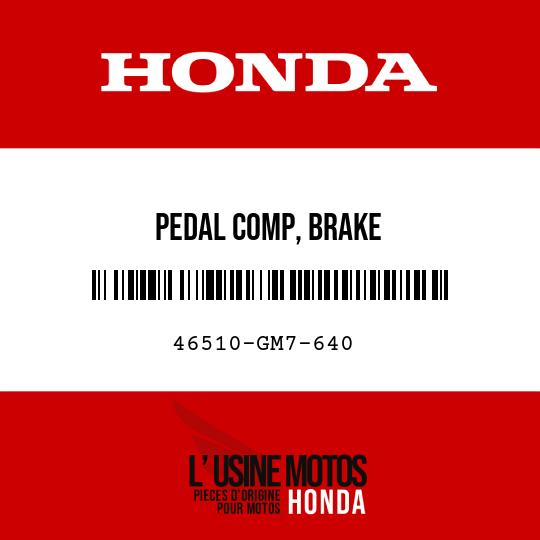 image de 46510-GM7-640 PEDAL COMP, BRAKE