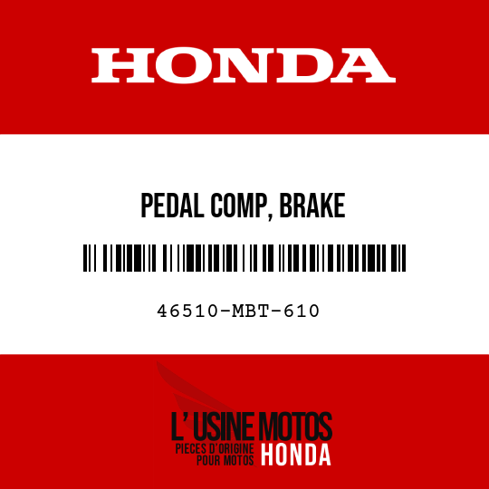 image de 46510-MBT-610 PEDAL COMP, BRAKE