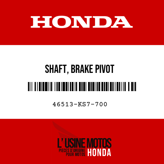 image de 46513-KS7-700 SHAFT, BRAKE PIVOT