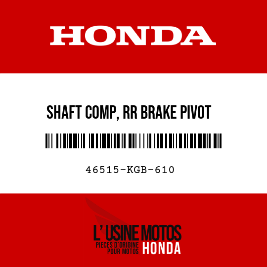 image de 46515-KGB-610 SHAFT COMP, RR BRAKE PIVOT