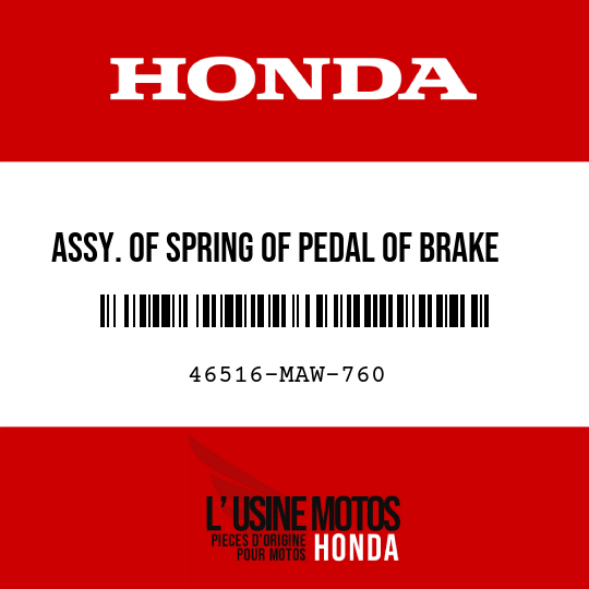 image de 46516-MAW-760 ASSY. OF SPRING OF PEDAL OF BRAKE