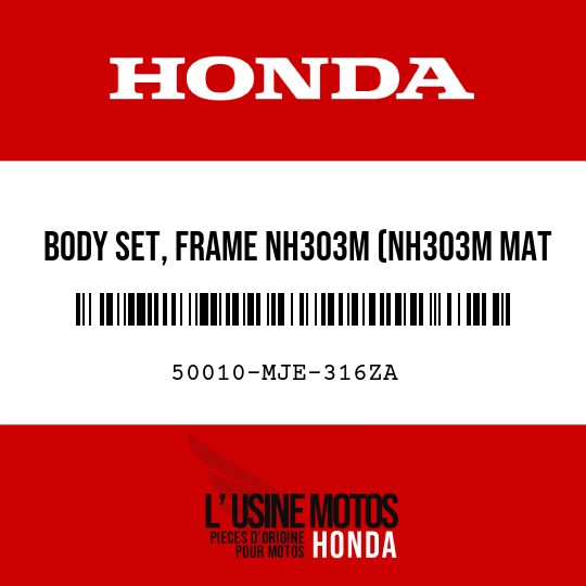 image de 50010-MJE-316ZA BODY SET, FRAME NH303M (NH303M MAT AXIS GRAY METALLIC)