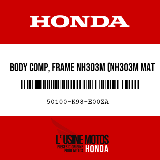 image de 50100-K98-E00ZA BODY COMP, FRAME NH303M (NH303M MAT AXIS GRAY METALLIC)