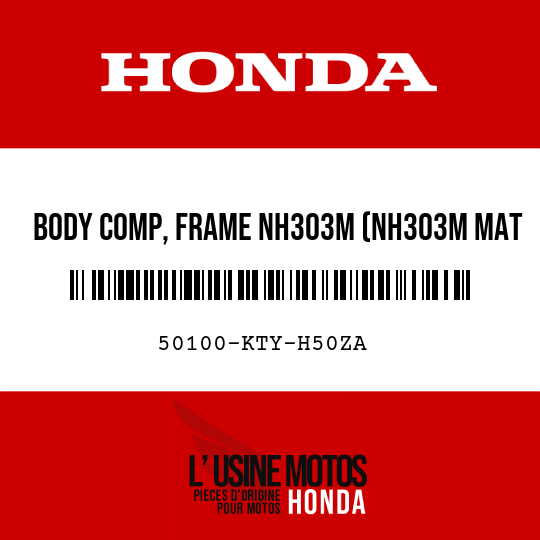 image de 50100-KTY-H50ZA BODY COMP, FRAME NH303M (NH303M MAT AXIS GRAY METALLIC)