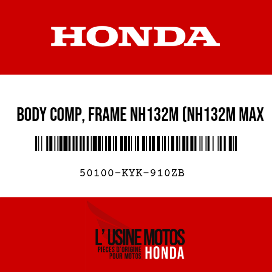image de 50100-KYK-910ZB BODY COMP, FRAME NH132M (NH132M MAX SILVER METALLIC)