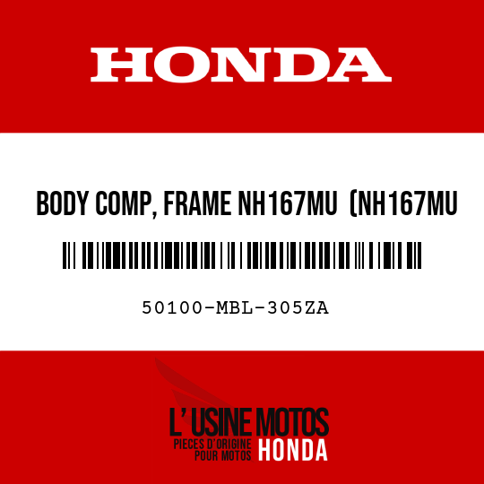 image de 50100-MBL-305ZA BODY COMP, FRAME NH167MU  (NH167MU IRON NAIL SILVER METALLIC-U)