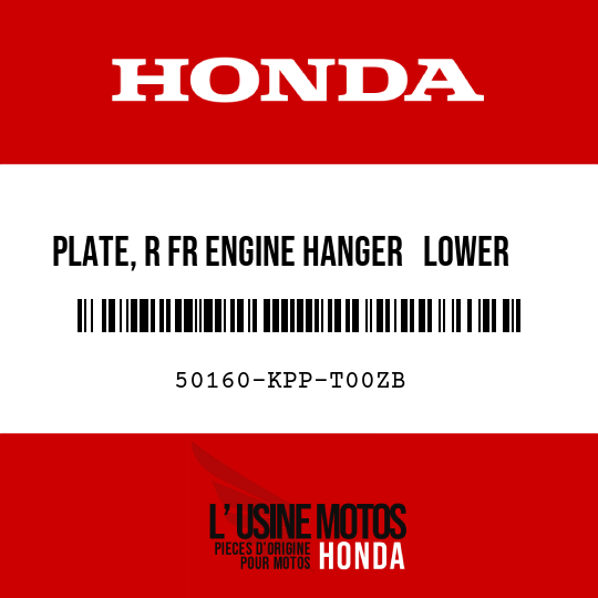 image de 50160-KPP-T00ZB PLATE, R FR ENGINE HANGER   LOWER NH303M (NH303M MAT AXIS GRAY METALLIC)