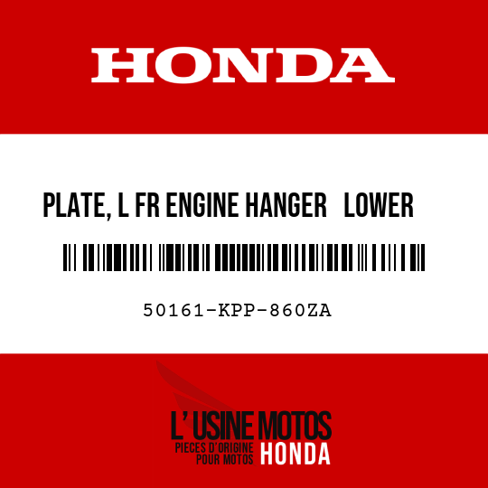 image de 50161-KPP-860ZA PLATE, L FR ENGINE HANGER   LOWER NH303M  (NH303M MAT AXIS GRAY METALLIC)