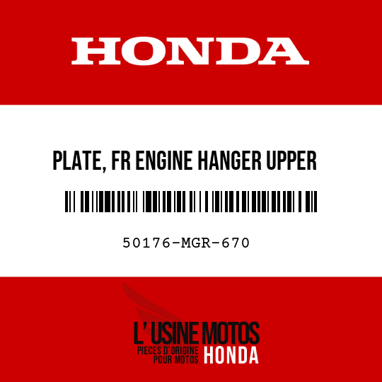 image de 50176-MGR-670 PLATE, FR ENGINE HANGER UPPER