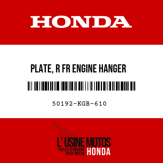 image de 50192-KGB-610 PLATE, R FR ENGINE HANGER