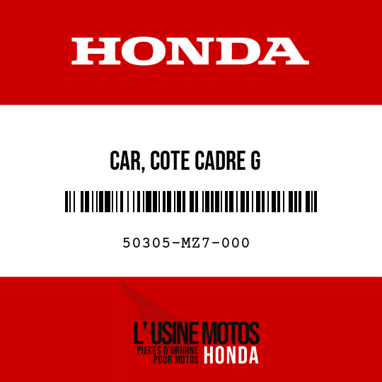 image de 50305-MZ7-000 CAR, COTE CADRE G
